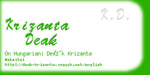 krizanta deak business card